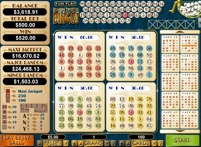 Roaring Twenties Bingo Specialty Games Game
